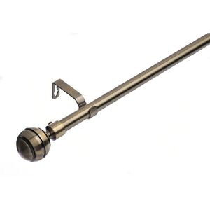 Lister Cartwright (120 - 210 cm, Antique Brass (Ribbed Ball)) 19 mm Extendable Metal Curtain Poles Lister Cartwright (120 - 210 cm, Antique Brass (Ribbed Ball)) 19 mm Extendable Metal Curtain Poles