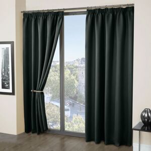 SUPREME BEDDING LTD (66" x 84" (168cm x 215cm) (Single Panel Curtain), Black- Pencil Pleat) Thermal SUPREME BEDDING LTD (66" x 84" (168cm x 215cm) (Single Panel Curtain), Black- Pencil Pleat) Thermal