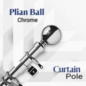 ASPIRE HOMEWARE (( 160-300 cm (63" - 118" Inches), Chrome - Plain Ball Curtain Rod) Metal Curtai ASPIRE HOMEWARE (( 160-300 cm (63" - 118" Inches), Chrome - Plain Ball Curtain Rod) Metal Curtai