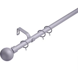 (70 - 120 cm, Satin Steel (Ball Finials)) Lister Cartwright 19 mm Extendable Met (70 - 120 cm, Satin Steel (Ball Finials)) Lister Cartwright 19 mm Extendable Met