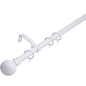 (120 - 210 cm, White (Ball Finials)) Lister Cartwright 19 mm Extendable Metal Cu (120 - 210 cm, White (Ball Finials)) Lister Cartwright 19 mm Extendable Metal Cu