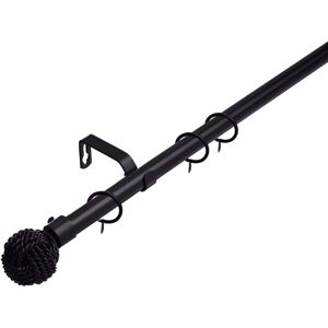 (210 - 360 cm, Black (Knotted Finials)) Lister Cartwright 19 mm Extendable Metal (210 - 360 cm, Black (Knotted Finials)) Lister Cartwright 19 mm Extendable Metal