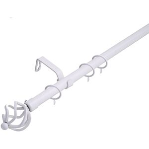 (120 - 210 cm, White (Cage Finials)) Lister Cartwright 19 mm Extendable Metal Cu (120 - 210 cm, White (Cage Finials)) Lister Cartwright 19 mm Extendable Metal Cu