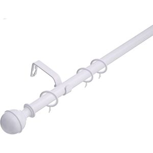Lister Cartwright (120 - 210 cm, White (Ball)) 16-19 mm Extendable Metal Curtain Pole Rods Voile E Lister Cartwright (120 - 210 cm, White (Ball)) 16-19 mm Extendable Metal Curtain Pole Rods Voile E