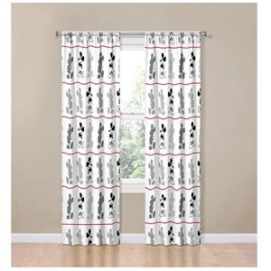 Disney Mickey Mouse Jersey White 4 Piece 84" Curtain/Drapes Set (2 Panels, 2 Tie Disney Mickey Mouse Jersey White 4 Piece 84" Curtain/Drapes Set (2 Panels, 2 Tie
