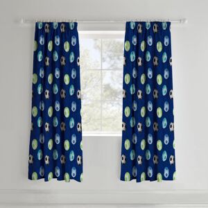 Catherine Lansfield Kids Football 66x72 Inch Lined Pencil Pleat Curtains Two Pan Catherine Lansfield Kids Football 66x72 Inch Lined Pencil Pleat Curtains Two Pan