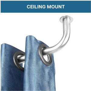 Yorkshire Bedding (Blackout Chrome, 120-210 cm (48" - 83" In)) Extendable Heavy Plain Ball Metal C Yorkshire Bedding (Blackout Chrome, 120-210 cm (48" - 83" In)) Extendable Heavy Plain Ball Metal C