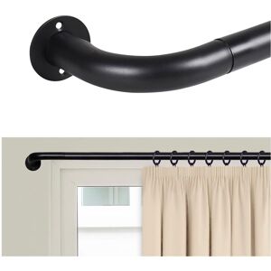 Oxford Homeware (Blackout Matt Black, 120-210 cm (48" - 83" In)) Metal Curtain Pole & Hold Backs Oxford Homeware (Blackout Matt Black, 120-210 cm (48" - 83" In)) Metal Curtain Pole & Hold Backs