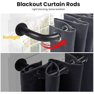 Moonlight Bedding Limited (Blackout Matt Black, 160-300 cm (63" - 118" In).) Extendable Metal Curtain Pole Moonlight Bedding Limited (Blackout Matt Black, 160-300 cm (63" - 118" In).) Extendable Metal Curtain Pole