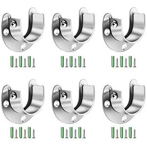 YEYIT 6 Pcs Flange Rod Holder,Closet Rod Holder,U Shaped End Rod Bracket Stainless Ste YEYIT 6 Pcs Flange Rod Holder,Closet Rod Holder,U Shaped End Rod Bracket Stainless Ste