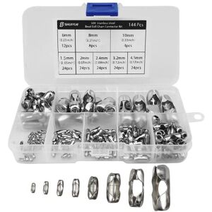 shuiyue 144Pcs 304 Stainless Steel Bead Ball Chain Connector Kit,Roman Vertical Blind Ba shuiyue 144Pcs 304 Stainless Steel Bead Ball Chain Connector Kit,Roman Vertical Blind Ba