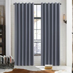 Zimel Homes (Grey, 46" x 90") Thick Thermal Blackout Ready Made Eyelet Ring Top Pair Curtain Zimel Homes (Grey, 46" x 90") Thick Thermal Blackout Ready Made Eyelet Ring Top Pair Curtain