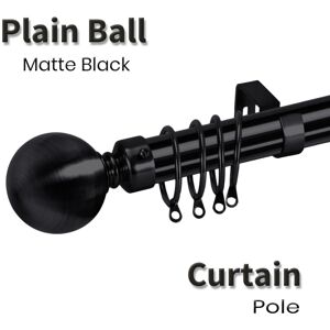 Imperial Rooms (120 x 210 cm (48'-83' in), Mat Black- Plain Ball) Heavy Extendable Metal Curtai Imperial Rooms (120 x 210 cm (48'-83' in), Mat Black- Plain Ball) Heavy Extendable Metal Curtai
