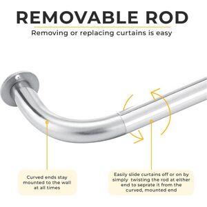 Imperial Rooms (120 x 210 cm (48'-83' in), Chrome- Blackout Curtain Pole) Heavy Extendable Meta Imperial Rooms (120 x 210 cm (48'-83' in), Chrome- Blackout Curtain Pole) Heavy Extendable Meta