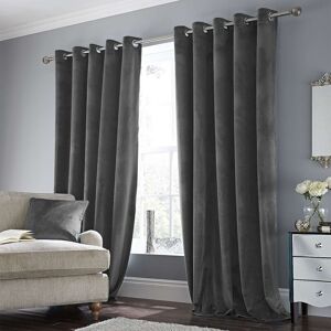 Imperial Rooms (66" x 90" (168cm x 228cm), Grey Velvet Curtain) Velvet Curtains Eyelet Ring Top Imperial Rooms (66" x 90" (168cm x 228cm), Grey Velvet Curtain) Velvet Curtains Eyelet Ring Top