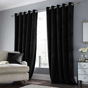 Imperial Rooms (46" x 54" (116cm x 137cm), Black Velvet Curtain) Velvet Curtains Eyelet Ring To Imperial Rooms (46" x 54" (116cm x 137cm), Black Velvet Curtain) Velvet Curtains Eyelet Ring To