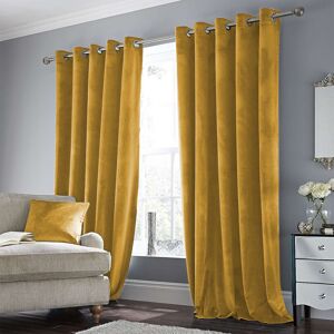 Imperial Rooms (46" x 54" (116cm x 137cm), Ochre/Yellow Velvet Curtain) Velvet Curtains Eyelet Imperial Rooms (46" x 54" (116cm x 137cm), Ochre/Yellow Velvet Curtain) Velvet Curtains Eyelet