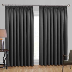 SUPREME BEDDING LTD (GREY, 66 x 90) Pencil Pleat Curtain Thermal Ready Made Pair Panel SUPREME BEDDING LTD (GREY, 66 x 90) Pencil Pleat Curtain Thermal Ready Made Pair Panel