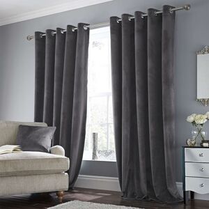 SUPREME BEDDING LTD (DARK GREY, 46 x 54) Soft Velvet Curtains Eyelet Ready Made Fully Lined SUPREME BEDDING LTD (DARK GREY, 46 x 54) Soft Velvet Curtains Eyelet Ready Made Fully Lined