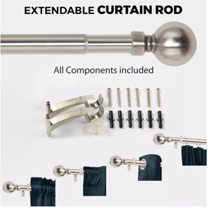 SUPREME BEDDING LTD (70 x 120 cm (28"-48" in)) Silver Curtain Pole Extendable Metal Rod 28mm UK SUPREME BEDDING LTD (70 x 120 cm (28"-48" in)) Silver Curtain Pole Extendable Metal Rod 28mm UK