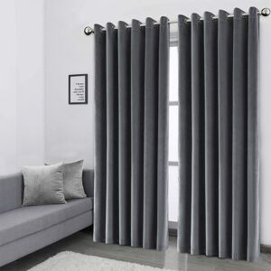 SUPREME BEDDING LTD (SILVER, 90 x 90) Thick Velvet Curtains Pair Eyelet Ring Top Curtain SUPREME BEDDING LTD (SILVER, 90 x 90) Thick Velvet Curtains Pair Eyelet Ring Top Curtain