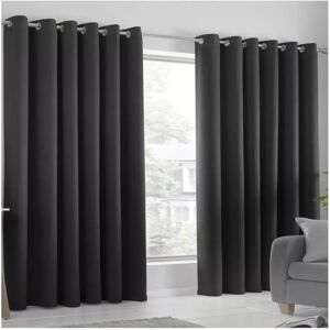 SUPREME BEDDING LTD (GREY, 66 x 90) Blackout Curtain Pair Eyelet Ring Top Ready Made SUPREME BEDDING LTD (GREY, 66 x 90) Blackout Curtain Pair Eyelet Ring Top Ready Made