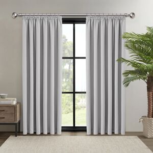 SUPREME BEDDING LTD (SILVER, 66 x 90) Pencil Pleat Curtains Thermal Blackout Curtain SUPREME BEDDING LTD (SILVER, 66 x 90) Pencil Pleat Curtains Thermal Blackout Curtain