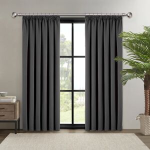 SUPREME BEDDING LTD (GREY, 66 x 90) Pencil Pleat Curtains Thermal Blackout Curtain SUPREME BEDDING LTD (GREY, 66 x 90) Pencil Pleat Curtains Thermal Blackout Curtain
