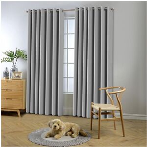 Moonlight Bedding Limited (SILVER, 90" Width x 90" Drop) Ready Made Eyelet Silver & Grey Blackout Curtains Moonlight Bedding Limited (SILVER, 90" Width x 90" Drop) Ready Made Eyelet Silver & Grey Blackout Curtains