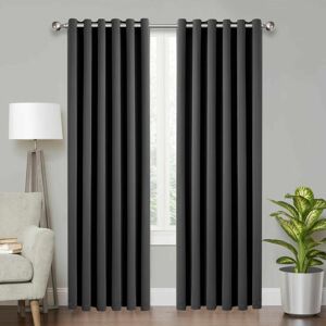 Moonlight Bedding Limited (Dark Grey, 66'' x 72'' (PAIR)) BLACKOUT EYELET CURTAINS READY MADE PAIR+2 TIEBA Moonlight Bedding Limited (Dark Grey, 66'' x 72'' (PAIR)) BLACKOUT EYELET CURTAINS READY MADE PAIR+2 TIEBA