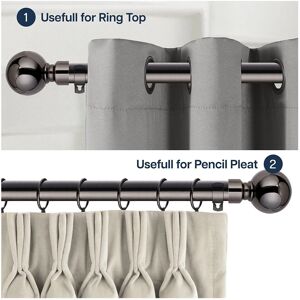 SUPREME BEDDING LTD (160-300 cm (63" - 118" In), Nickel Black Curtain Pole) Extendable Curtain Pole SUPREME BEDDING LTD (160-300 cm (63" - 118" In), Nickel Black Curtain Pole) Extendable Curtain Pole