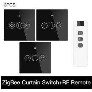 GreenZech (3 EU and Remote) 433MHz Smart Touch Curtain Switch Roller Blinds Shutter Wirele GreenZech (3 EU and Remote) 433MHz Smart Touch Curtain Switch Roller Blinds Shutter Wirele