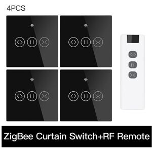 GreenZech (4 EU and Remote) 433MHz Smart Touch Curtain Switch Roller Blinds Shutter Wirele GreenZech (4 EU and Remote) 433MHz Smart Touch Curtain Switch Roller Blinds Shutter Wirele