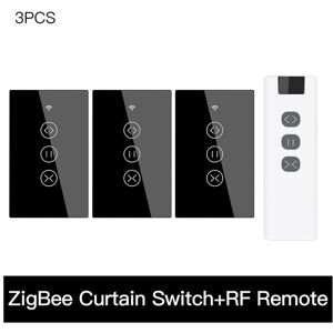 GreenZech (3 US and Remote) 433MHz Smart Touch Curtain Switch Roller Blinds Shutter Wirele GreenZech (3 US and Remote) 433MHz Smart Touch Curtain Switch Roller Blinds Shutter Wirele