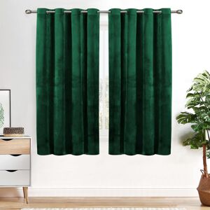 Yorkshire Bedding (46" x 54" (117cm x 137cm), Green Emerald) Crushed Velvet Blackout Curtain Pair Yorkshire Bedding (46" x 54" (117cm x 137cm), Green Emerald) Crushed Velvet Blackout Curtain Pair