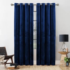 Yorkshire Bedding (66" x 72" (168cm x 183cm), Navy Blue) Crushed Velvet Blackout Curtain Pair Ring Yorkshire Bedding (66" x 72" (168cm x 183cm), Navy Blue) Crushed Velvet Blackout Curtain Pair Ring