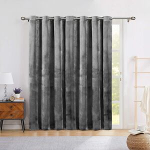 Yorkshire Bedding (66" x 84" (168cm x 210cm), Grey) Crushed Velvet Blackout Curtain Pair Ringtop E Yorkshire Bedding (66" x 84" (168cm x 210cm), Grey) Crushed Velvet Blackout Curtain Pair Ringtop E