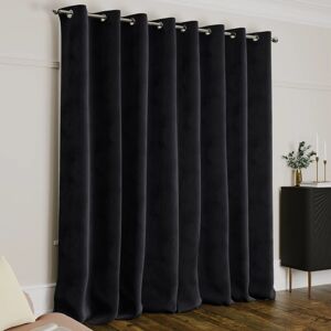 Yorkshire Bedding (66" x 84" (168cm x 210cm), Black) Crushed Velvet Blackout Curtain Pair Ringtop Yorkshire Bedding (66" x 84" (168cm x 210cm), Black) Crushed Velvet Blackout Curtain Pair Ringtop