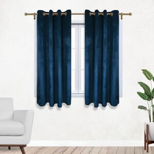 SUPREME BEDDING LTD (46 x 54 cm) Velvet Curtains Eyelet Ring Top Thick Blue Curtain SUPREME BEDDING LTD (46 x 54 cm) Velvet Curtains Eyelet Ring Top Thick Blue Curtain