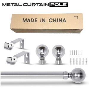 Moonlight Bedding Limited (160-300 cm (63" - 118" In), Chrome) Metal Curtain Pole Heavy Duty Plain Ball Ro Moonlight Bedding Limited (160-300 cm (63" - 118" In), Chrome) Metal Curtain Pole Heavy Duty Plain Ball Ro