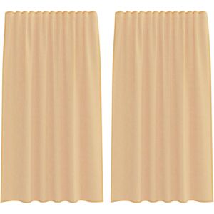 vidaXL Sand Voile Curtains with Loops 2 pcs - Curtain vidaXL Sand Voile Curtains with Loops 2 pcs - Curtain