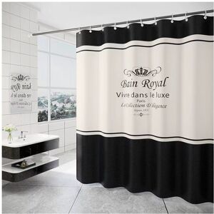 LIFEASY Shower Curtain 180x200 cm with 12 Quick-Dry Hooks, Waterproof Polyester, Black & LIFEASY Shower Curtain 180x200 cm with 12 Quick-Dry Hooks, Waterproof Polyester, Black &