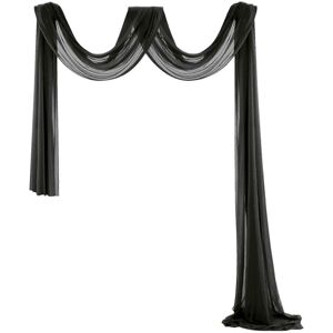 Unbranded (1.5*6M, Black) Elegant Simple Window Curtains Easy Care Semi Sheer Curtains For Unbranded (1.5*6M, Black) Elegant Simple Window Curtains Easy Care Semi Sheer Curtains For