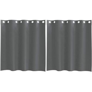 vidaXL Voile Curtains - mit Ösen - Dunkelgrau 140x140 cm - Voile Curtains vidaXL Voile Curtains - mit Ösen - Dunkelgrau 140x140 cm - Voile Curtains