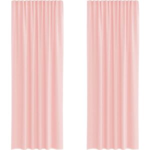 vidaXL Rosa Voile Curtains - 2 pcs - 140x260cm - with Loops - Voile Curtains vidaXL Rosa Voile Curtains - 2 pcs - 140x260cm - with Loops - Voile Curtains