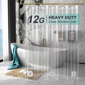 AmazerBath Heavy Duty Shower Curtain Liner 12 Gauge 72 x 72 Inches Clear Shower AmazerBath Heavy Duty Shower Curtain Liner 12 Gauge 72 x 72 Inches Clear Shower