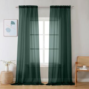 Chyhomenyc Hunter Green Sheer Curtains 96 inches Long 2 Panels Light Filtering Chyhomenyc Hunter Green Sheer Curtains 96 inches Long 2 Panels Light Filtering