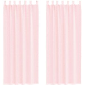 vidaXL Voile Curtains - 2 pcs - Light Pink - 140x260cm - With Loops vidaXL Voile Curtains - 2 pcs - Light Pink - 140x260cm - With Loops