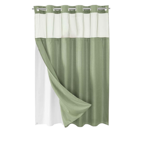 Torribaly No Hook Waffle-Weave Shower Curtain with Snap-in Fabric Liner Set for Bathroom, Torribaly No Hook Waffle-Weave Shower Curtain with Snap-in Fabric Liner Set for Bathroom,