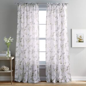 DKNY WallFlower Sheer Window Curtains for Living Room Rod Pocket Panel Pair 50 DKNY WallFlower Sheer Window Curtains for Living Room Rod Pocket Panel Pair 50